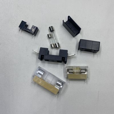 5x20mm หรือ 6x30mm PCB Board การติดตั้ง Glass Fuse Holder สําหรับระบบพลังงานในรถยนต์ สีดํา สีฟ้า ทองใส