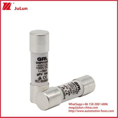 15A 1000VDC Fuse Link Solar GPV DC Fuse 10*38mm 32A ระดับสําหรับการป้องกันไฟฟ้าในระบบ PV สําหรับการใช้กับบ้านไฟฟิวส์