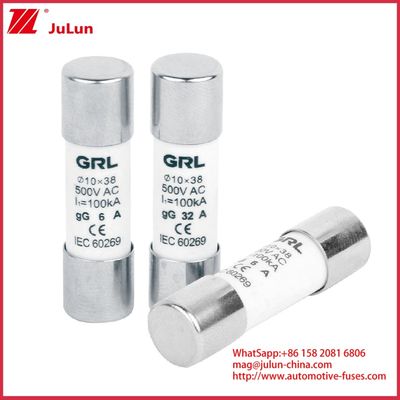 15A 1000VDC Fuse Link Solar GPV DC Fuse 10*38mm 32A ระดับสําหรับการป้องกันไฟฟ้าในระบบ PV สําหรับการใช้กับบ้านไฟฟิวส์