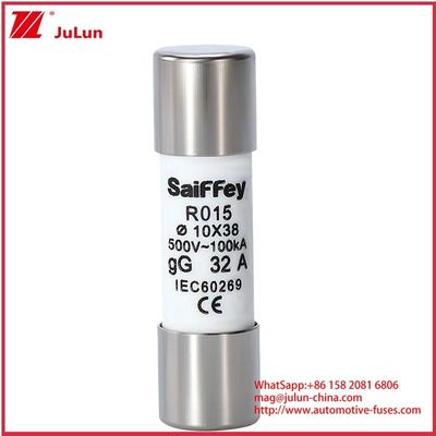 RS15 GG32A 500VDC 100KA เซรามิครถยนต์ไฟฟิวส์ 10 * 38 มม ผู้ถือ IEV60269