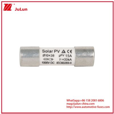 15A 1000VDC GPV Fuse 10*38 สําหรับระบบพลังงานแสงอาทิตย์ IEC60269-6