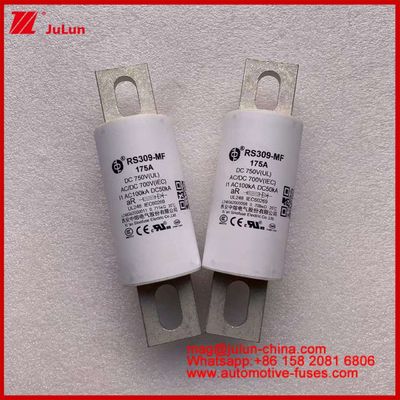 RS309-MF 175A 750VDC UL หลอดเซรามิกฟิวส์ AR 750VDC/700AC IEC 20KA GB 5-800A สําหรับรถไฟฟ้าและระบบพลังงาน