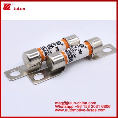 EV322 3EL 32A DC700V หลอดเซรามิกฟิวส์ ขนาดคอมแพคต์ ป้องกันการตัดสั้นระดับสูง
ความสามารถในการทําลายสูงที่ 100Vdc/125Vdc โครงสร้าง bolted