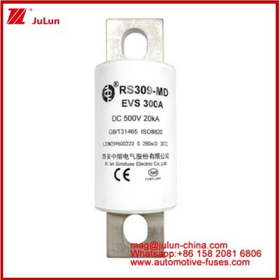 RS309-MD EVS-300A ฟิวส์ท่อคารีมิก DC500V 20KA รถไฟฟ้า โบลท์ต่อโครงสร้างการใช้งานรถยนต์ การออกแบบการใช้งานดีเยี่ยมผลงาน DC