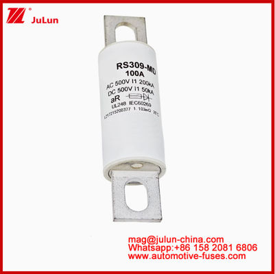 RS309-MD-100A 500VAC200KA 500VDC 50KA AR Caremic Tubular DC 100 Amp Fuse สําหรับรถยนต์ไฟฟ้า