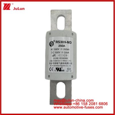 250A 500VAC Ev ฟิวส์ RS309-MD-200KA 500VDC 50KA AR การทํางานของ DC