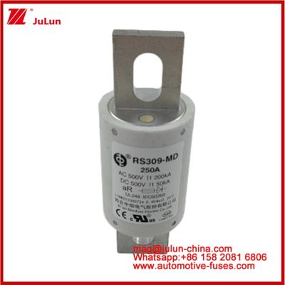 250A 500VAC Ev ฟิวส์ RS309-MD-200KA 500VDC 50KA AR การทํางานของ DC