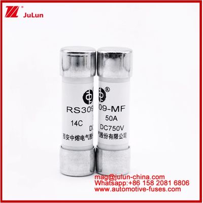 รถยนต์ Bolt Stud-mount Caremic Round Tube FUSE RS309-MF 50A DC750V DC สําหรับ EV / HEV