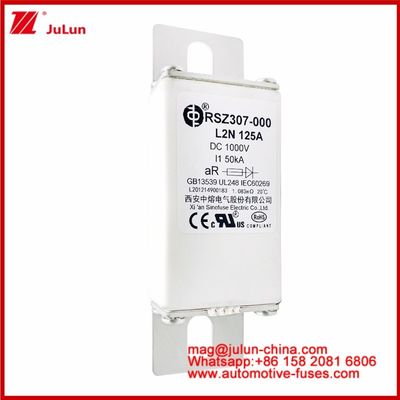 125A DC1000V 50KA AR Caremic Tubular RSZ307-000 L2N Fuse สําหรับการป้องกัน EV / HEV ในรถยนต์