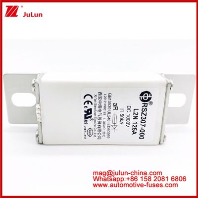 125A DC1000V 50KA AR Caremic Tubular RSZ307-000 L2N Fuse สําหรับการป้องกัน EV / HEV ในรถยนต์