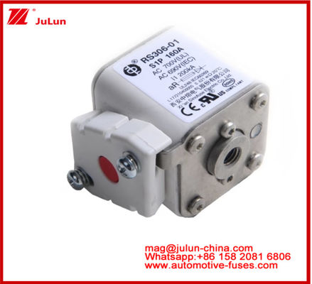 RS306-01-S1P160A AC700 ((UL) AR AC690V ((IEC) 200KV Square Ceramic Fuse EV Or HEV Stud-mount ขนาดเล็ก ความจุในการป้องกันการตัดวงจรสั้นระดับสูง