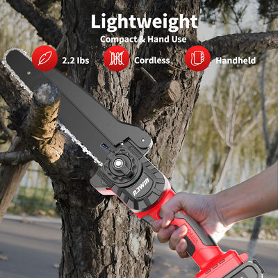 มือเดียว ทนทาน 8 นิ้วไม้ Chain Saw มอเตอร์ไฟฟ้าไร้สาย ประสิทธิภาพการทํางานสูง