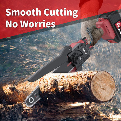 มือเดียว ทนทาน 8 นิ้วไม้ Chain Saw มอเตอร์ไฟฟ้าไร้สาย ประสิทธิภาพการทํางานสูง