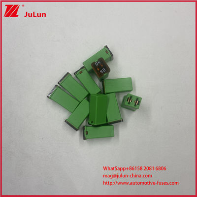 รีเซ็ตอัตโนมัติ 20A สำหรับรถยนต์ 32VDC 30A พิกัด 0895 ฟิวส์ 40A Low Back Jcase พิกัด 58VDC Jcase ทรงกล่อง โปรไฟล์ต่ำ