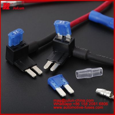 12V MINI SMALL MEDIUM Size Car Fuse Holder Add-A-Circuit TAP Adapter Micro2/M2 Car Add A Circuit Fuse Tap Adapter 16AWG 17-18cm Fuse Taps Holder Fuse Components For Automotive