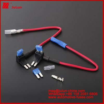 12V MINI SMALL MEDIUM Size Car Fuse Holder Add-A-Circuit TAP Adapter Micro2/M2 Car Add A Circuit Fuse Tap Adapter 16AWG 17-18cm Fuse Taps Holder Fuse Components For Automotive