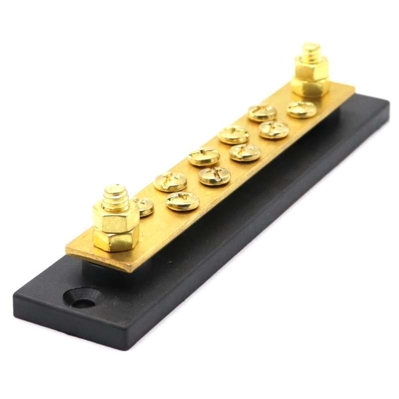 RV Yacht สายแลกเปลี่ยนกระแสไฟขนาดใหญ่แถว Copper Bus Bar 150A 48V DC 10 Bit
