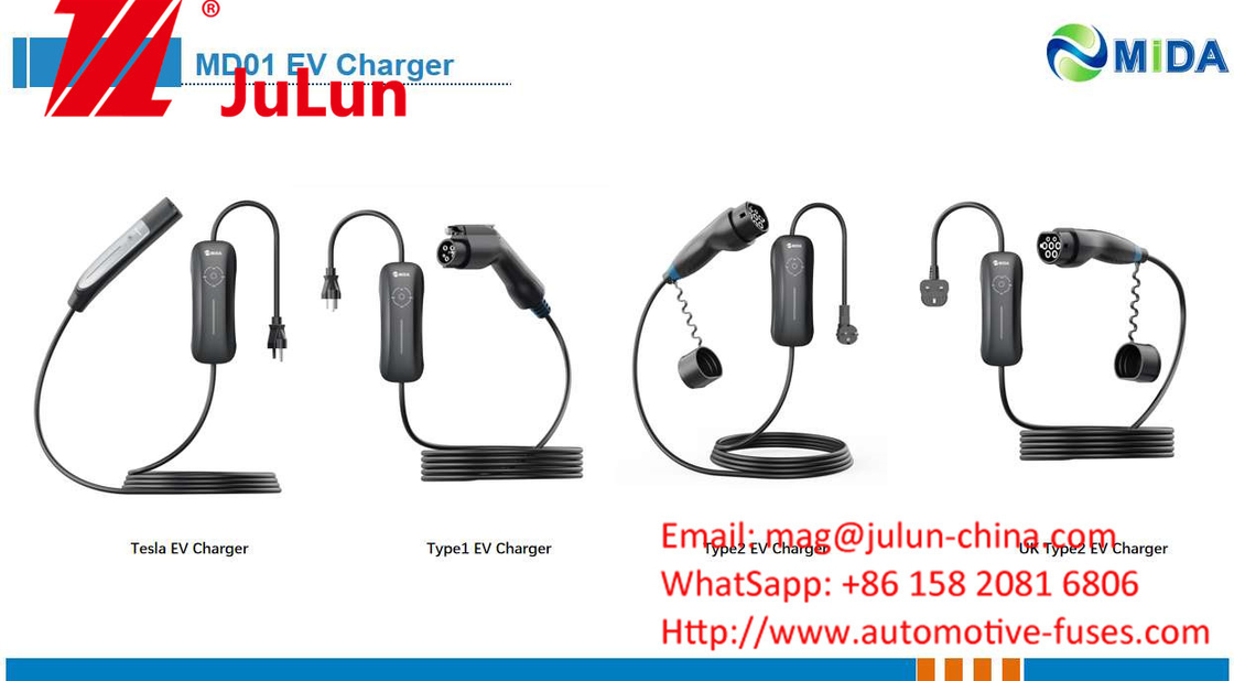 เครื่องชาร์จรถยนต์แบบพกพาแบบ 2 ที่กันไฟด้วย AC110 ~ 250V ภายใต้การป้องกันความดัน