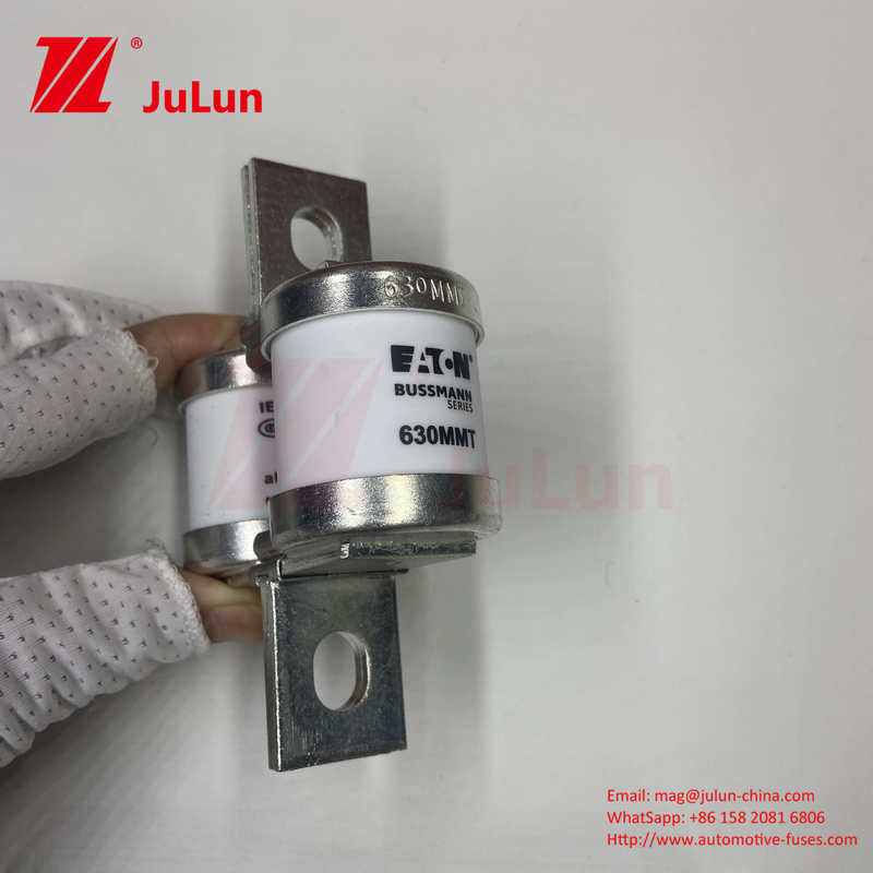 BUSSMANN 630MMT 690V เซรามิก ทองแดง Twin Flat Plate โบลท์ประเภทไฟฟิวส์สําหรับรถยนต์