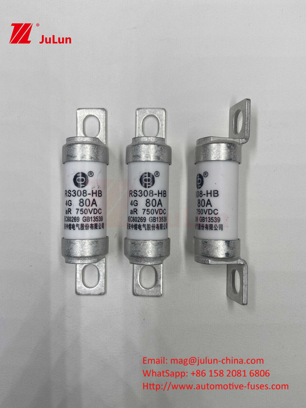 ฟิวส์รถไฟฟ้า EV สําหรับ DC750V ฟิวส์ DC750V 10A 15A 20A 25A 30A สําหรับการใช้งานรถยนต์ RS308