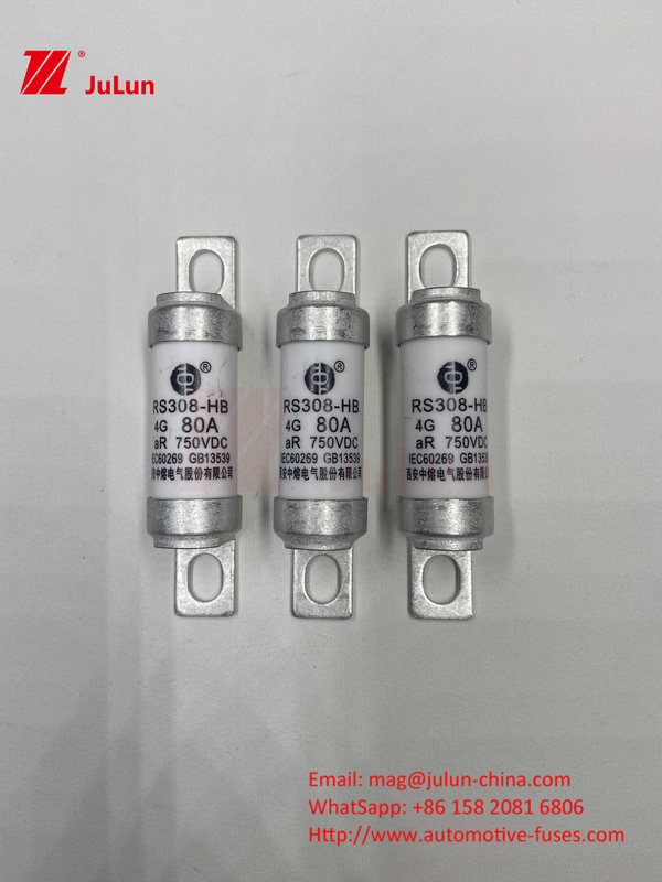 M6 โบลท์ EV ฟิวส์ 750V 80A10A 30A 50A 750VDC EV ฟิวส์ เหมาะสําหรับระบบการดึง EV, การแปลงพลังงาน
