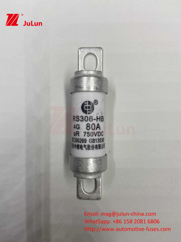 ฟิวส์รถไฟฟ้าสําหรับระบบการดึงเก็บพลังงานและ olted 750VDC 25A 30A 40A 50A สําหรับ RS308 HB EV