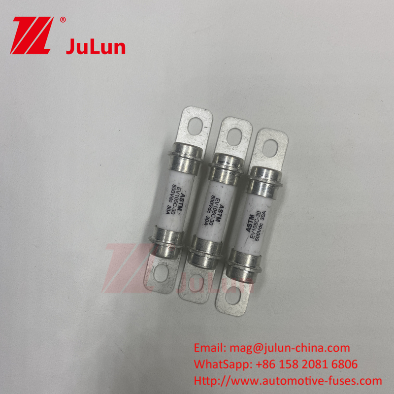 DC Ceramic Tube High Break 15A Safety Protection Fuse รถไฟฟ้า 500VDC ESS30A 40A 50A รถไฟฟ้า