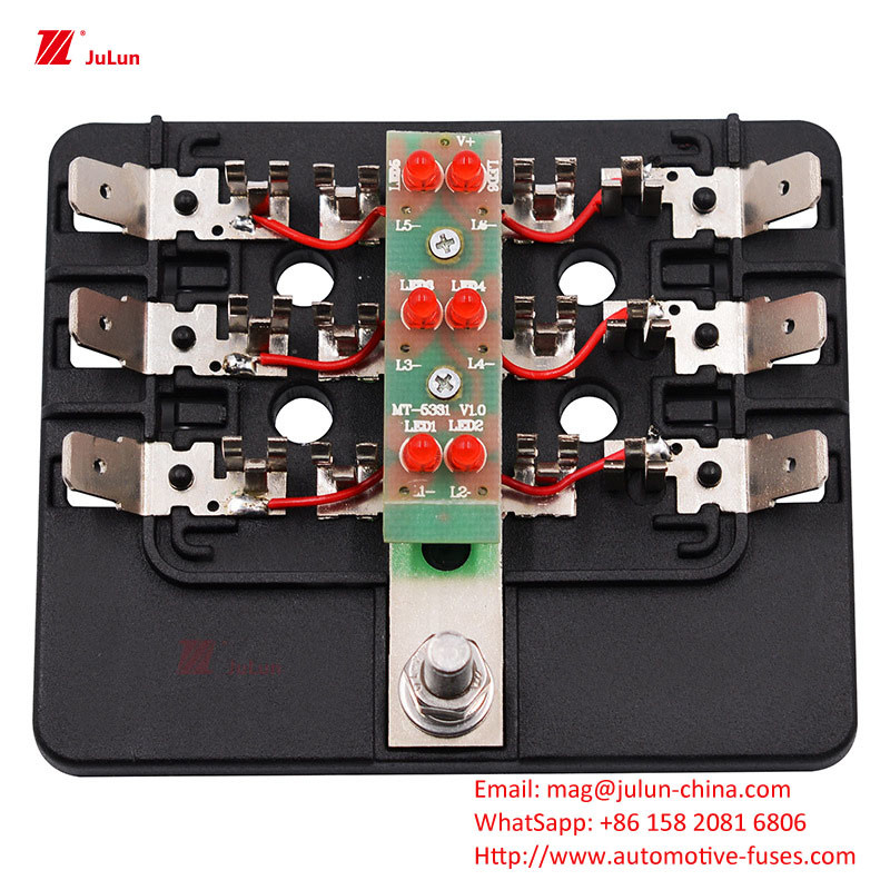 ANS/MIDI 30A-500A ตัวถือไฟฟิวส์ติดต่อทองแดงขนาดเล็ก สอดคล้องกับมาตรฐาน EU UL สําหรับการตั้งค่าใหม่โดยอัตโนมัติของไฟฟิวส์รถยนต์