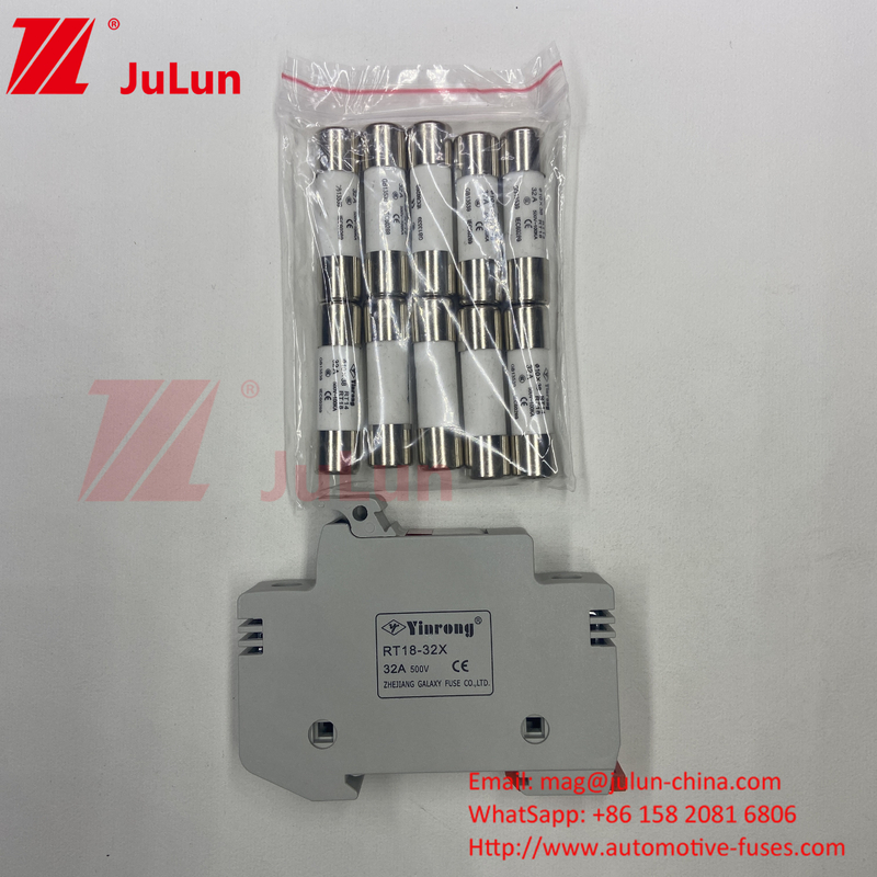 โซลารี พีวี ฟิวส์ / ดิน รีล โซลารี ฟิวส์ฮอลเดอร์สําหรับอินเวอร์เตอร์ 1500VDC 1000VDC 500VDC 10A-63A 30kA