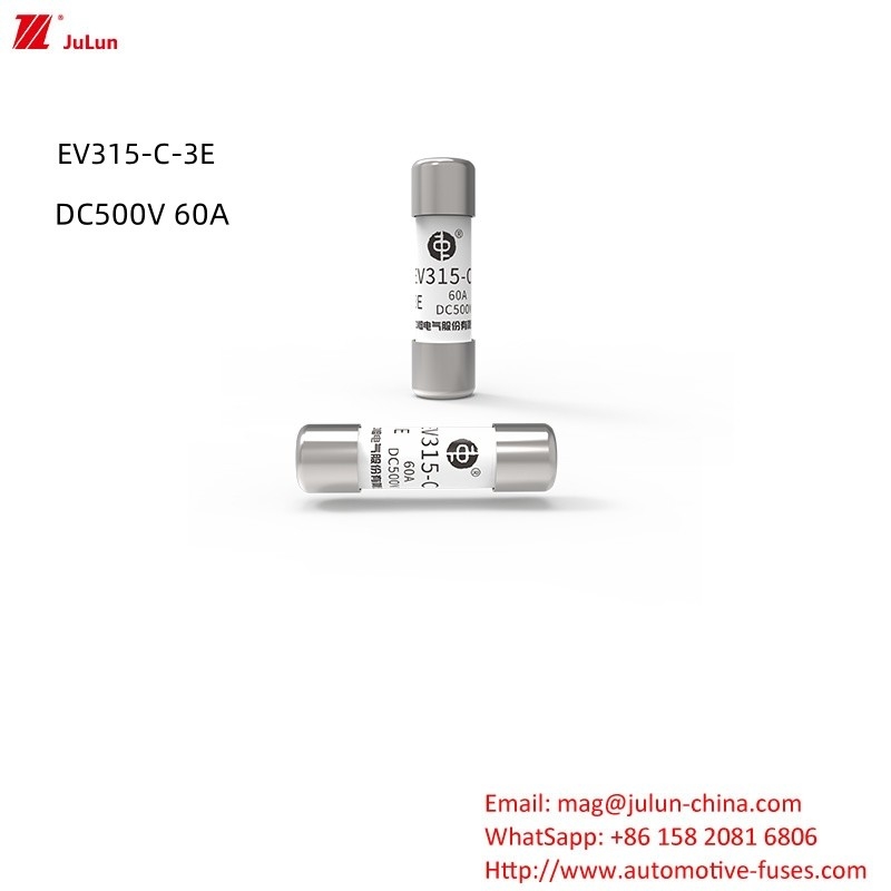 พลังงานพลังงานใหม่ เซรามิกฟิวส์ความดันสูงกลาง/ EV315-C-3E DC500V 10A,15A,20A,30A,40A,50A.60A