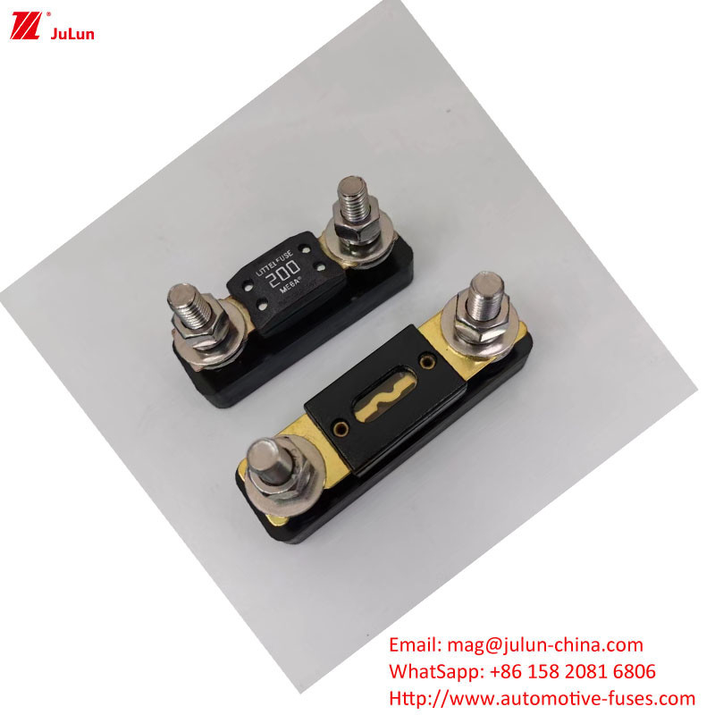Eu UL เครื่องตัดวงจรเครื่องขยายเสียงรีเซ็ตด้วยมือ 30A-500A32V เครื่องถือไฟฟิวส์รถยนต์ พลาสติก/โฮสติกไนลอน