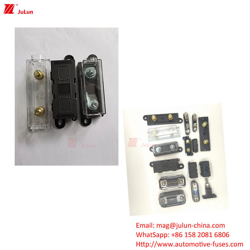 พลาสติก / ไนลอน Housing รถยนต์ Fuse Holder ตอบสนองมาตรฐาน EU UL กับ 30A-500A การถือกระแสปัจจุบัน