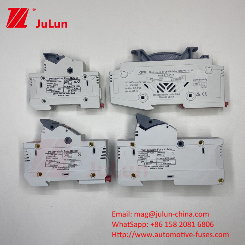 SeanRo โซลาร์ PV Din Rail Fuse Holder สําหรับ Fuse Link 10*38mm 1000V 15amp DC Fuse 25A
