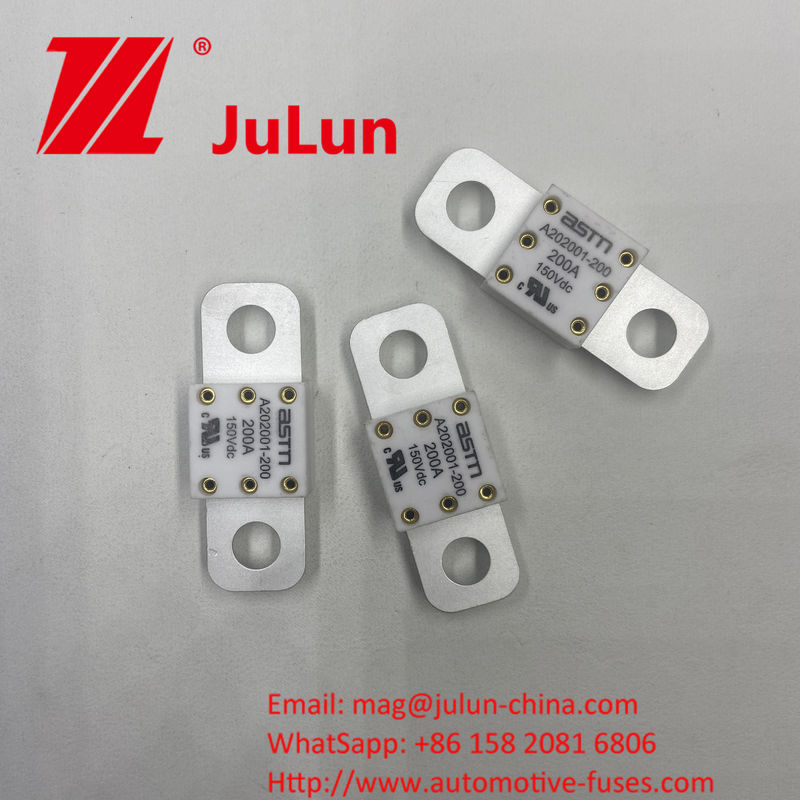 ASTM A202001-100A 150VDC ไซส์เล็ก เซรามิกรถยนต์ไฟฟิวส์ แนะนํา ทอร์คแน่น 11-13N · m สําหรับ M8 ป้องกันวงจรสั้นปริมาณสูง