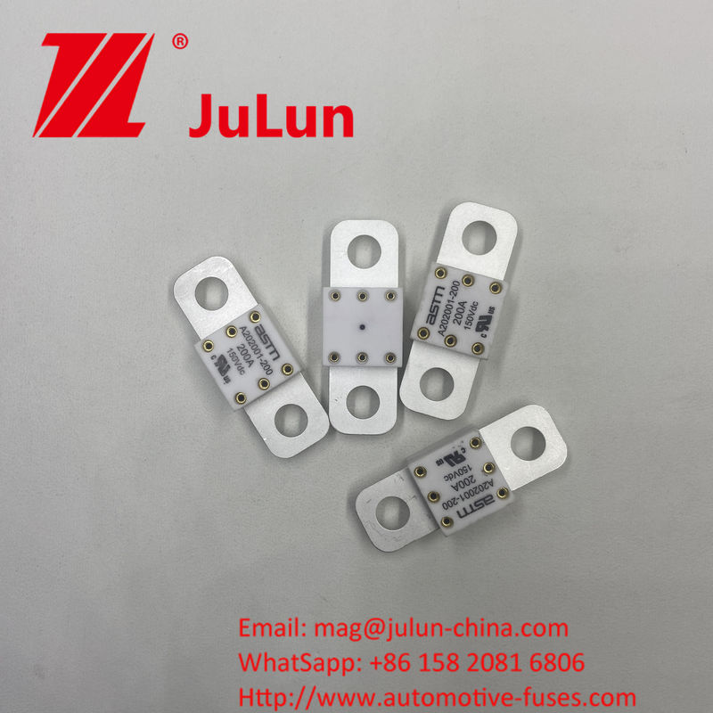 ระดับกระแสไฟฟ้าสูง A202001-100A 150VDC เซรามิกออโต้ฟิวส์สําหรับการป้องกันวงจรสั้น 150VDC 100A 150A 200A 250A 300A 350A 400A 500A
