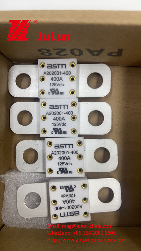 150VDC 500A A202001 ASTM เรตติ้ง เซรามิครถยนต์ ฟิวส์กับแบตเตอรี่เก็บพลังงานรถยนต์