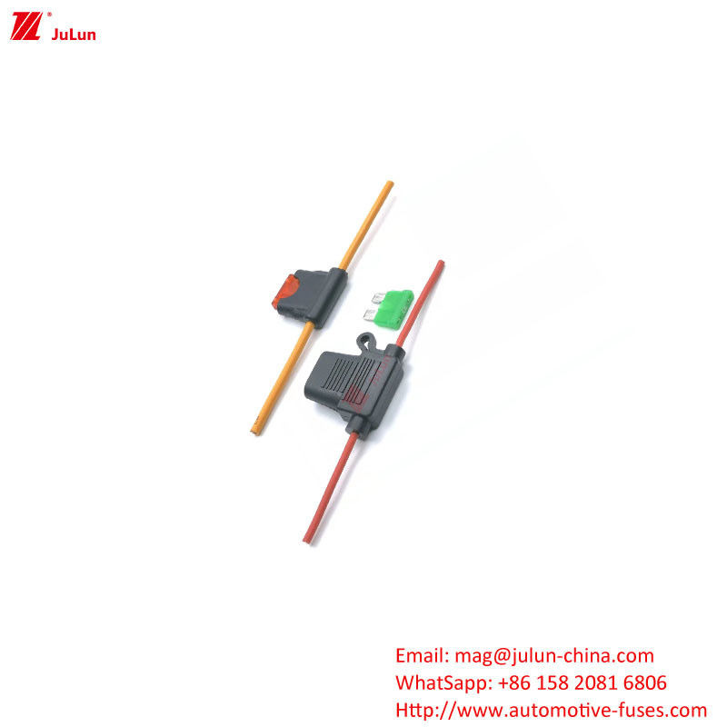 อุปกรณ์สํารองรถยนต์ ตัวถือไฟฟิวส์ / กล่องที่มีปัจจุบันการถือ 5A-100A ตรงกับมาตรฐาน UL ของสหภาพยุโรป ความแรงดันปริมาณ 32V-58V-80V