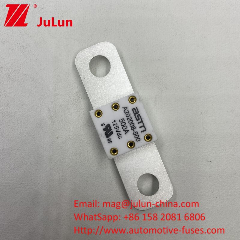 ASTM 400A 125VDC เซรามิกโลหะแบตเตอรี่รถไฟฟิวส์สําหรับอุตสาหกรรมรถยนต์ 68 * 17.7 * 12 มม