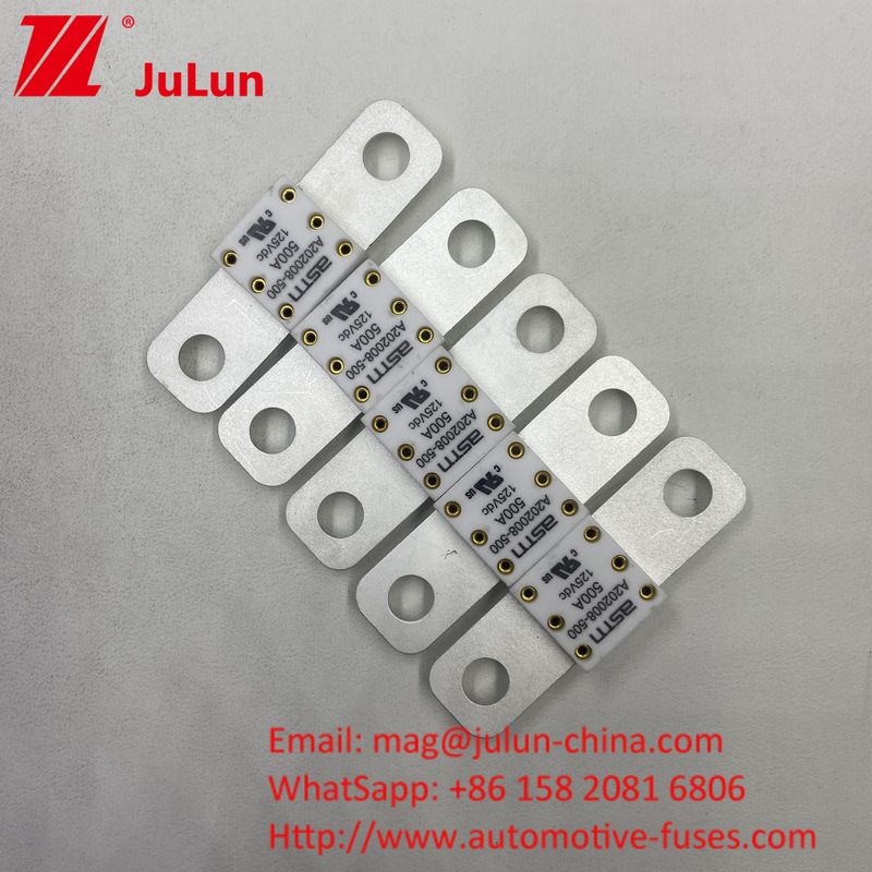 100A 125VDC แบตเตอรี่รถยนต์ ฟิวส์ เซรามิกโลหะ การป้องกันวงจรสั้นเพียงกระแสไฟฟ้าสูง