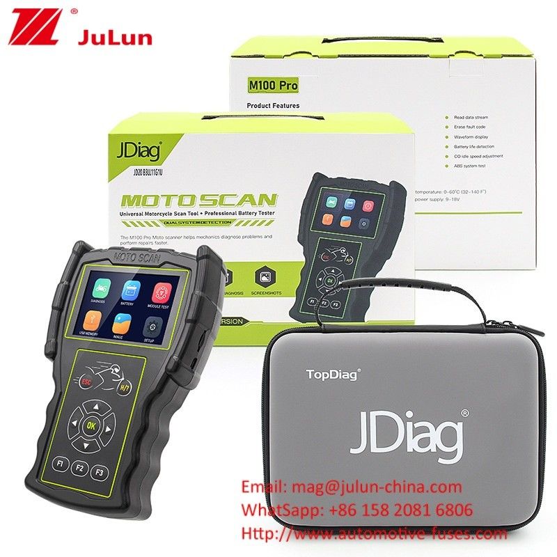 เครื่องตรวจสอบความผิดพลาดรถจักรยานยนต์ OBD เครื่องตรวจสอบความผิดพลาด JDiag M100 Pro Moto Scanner ECU