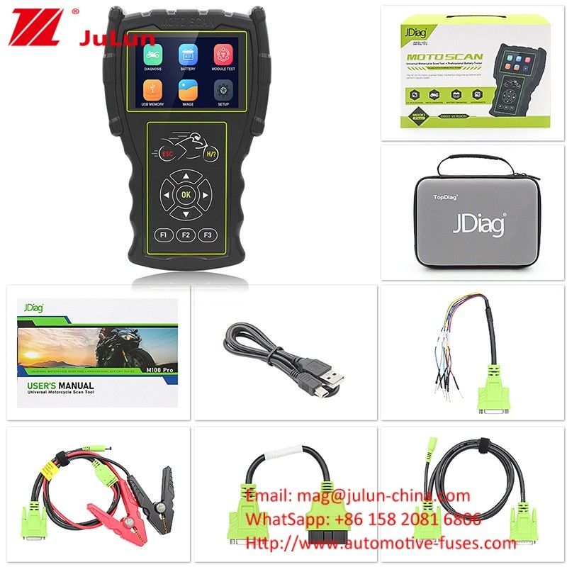 เครื่องตรวจจับมอเตอร์ไซค์ M100 โปร โมโต สแกน ECU OBD เครื่องตรวจสอบความผิดพลาด JDiag