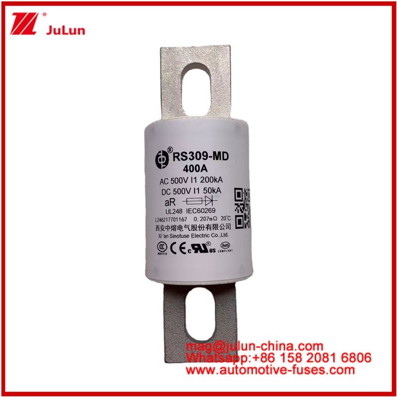 RS309-MD 400A 500VAC 200KA 500VDC 50KA AR หลอดเซรามิกรถยนต์ฟิวส์