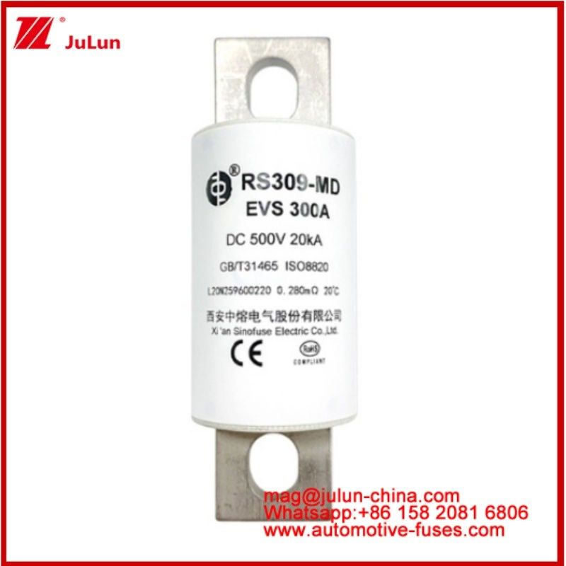 RS309-MD EVS-300A ฟิวส์ท่อคารีมิก DC500V 20KA รถไฟฟ้า โบลท์ต่อโครงสร้างการใช้งานรถยนต์ การออกแบบการใช้งานดีเยี่ยมผลงาน DC