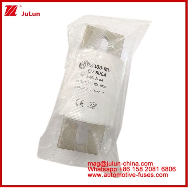 Caremic 500A 500VDC RS309-MD ท่อ 500VAC 200KA 50KA DC การทํางานรถไฟฟ้า ฟิวส์รถยนต์ โบลท์ Stud-mount EV หรือ HEV การใช้งาน