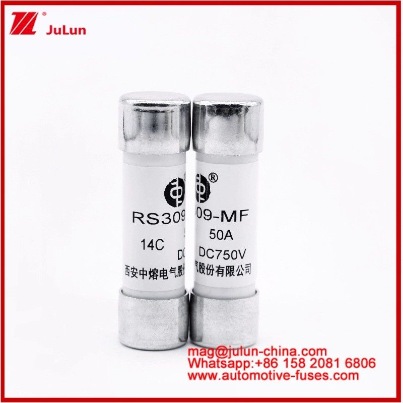 รถยนต์ Bolt Stud-mount Caremic Round Tube FUSE RS309-MF 50A DC750V DC สําหรับ EV / HEV