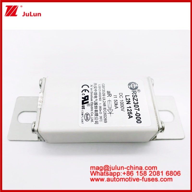 125A DC1000V 50KA AR Caremic Tubular RSZ307-000 L2N Fuse สําหรับการป้องกัน EV / HEV ในรถยนต์