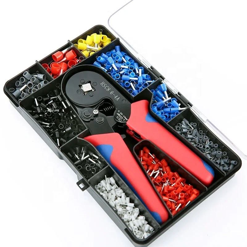 สะดวกสบาย มินิไวร์เฟอร์รูล ทูบูเลอร์ เทอร์มินอล Crimping Plier Kit 1200pcs ครัวเรือนไฟฟ้า