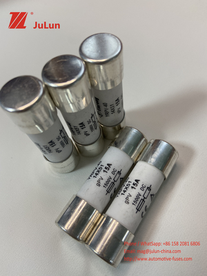 1500VDC Solar PV Fuse 20A ทรงกระบอก 14 * 51 มม. สำหรับกล่องรถบัสไฟฟ้าโซลาร์เซลล์