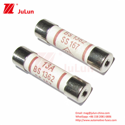 พลังงาน BS1362 B6 * 25mm เซรามิครถไฟฟิวส์สําหรับไฟฟ้า 3A 5A 7A 10A 13A 20A