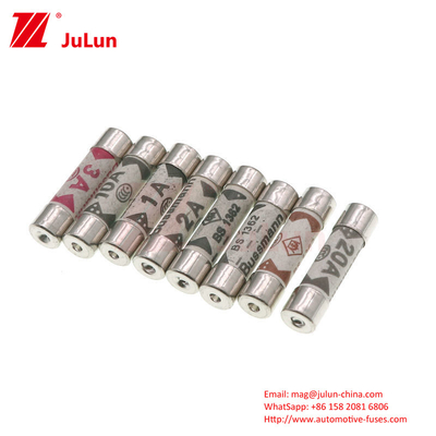 พลังงาน Flat Head Tubular Ceramic Automotive Fuses สําหรับระเบียบความปลอดภัย ASTA BS1362 SS167
